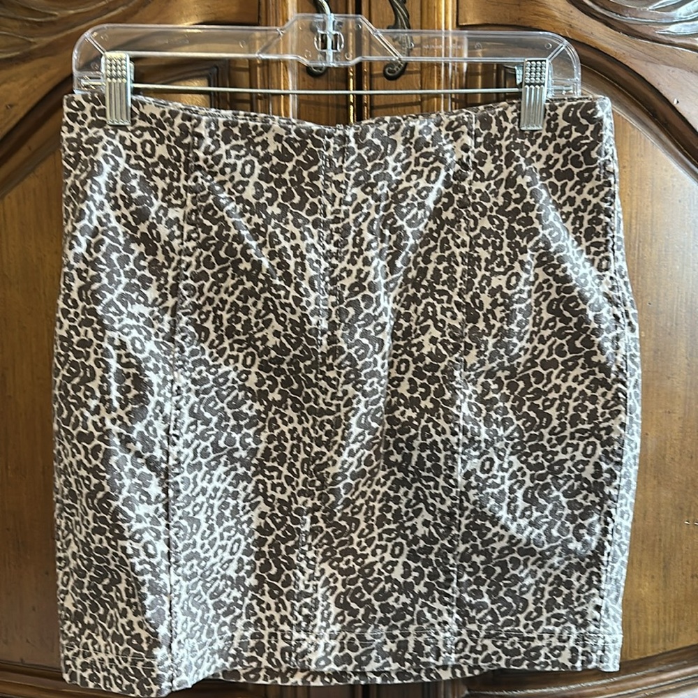 Free People Leopard Print pencil Skirt with Matching Leopard Rock N Roll Shirt L - Picture 7 of 13